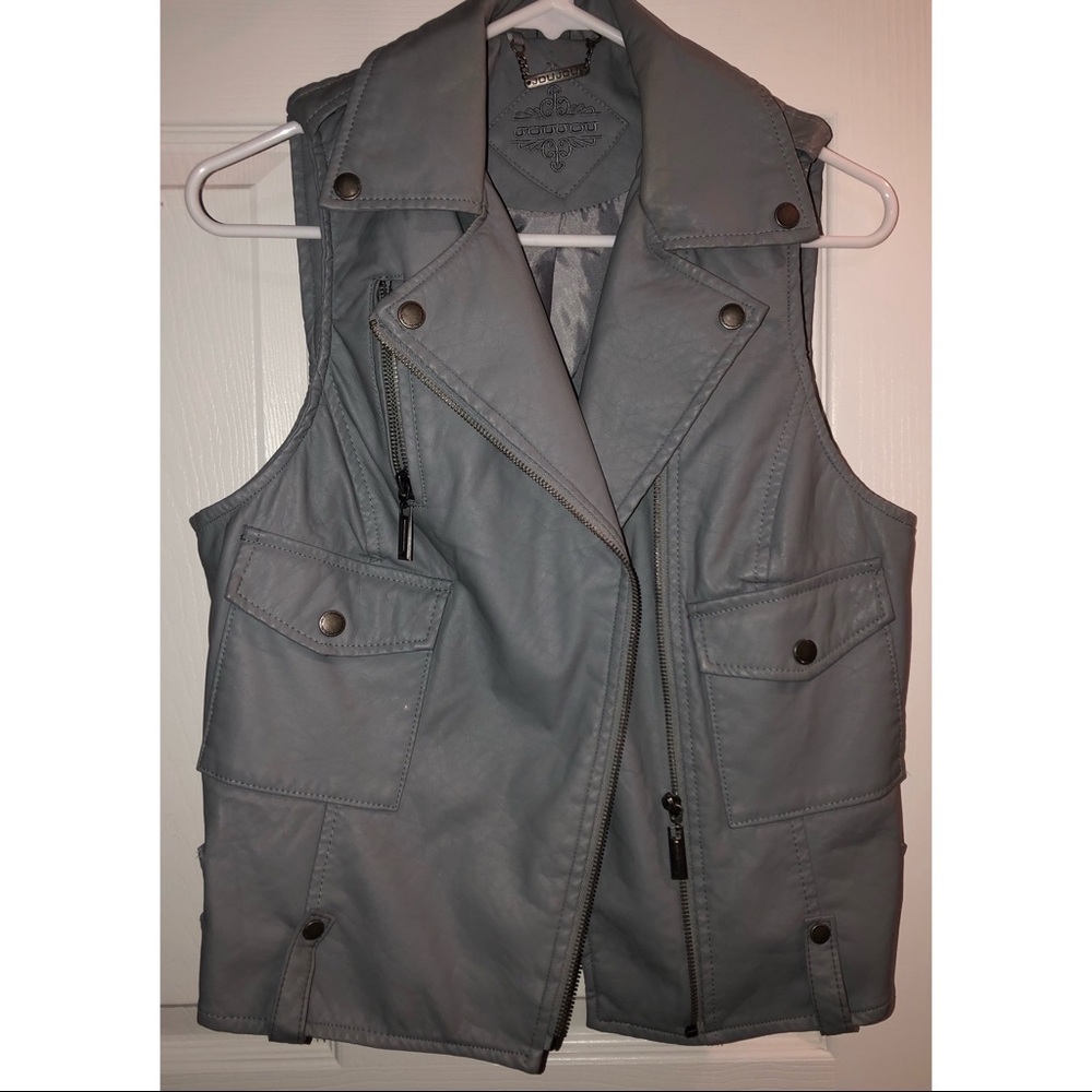 Grey Leather Vest